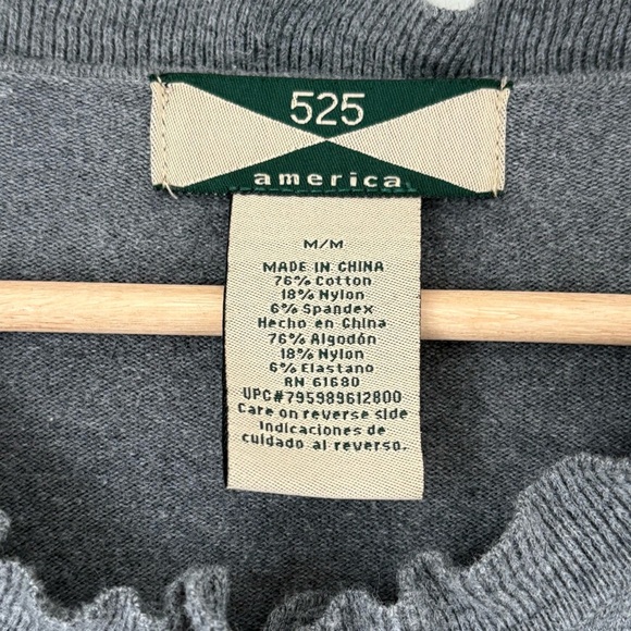 525 America Vintage Grey button-up cardigan with ruffle collar - Picture 3 of 3